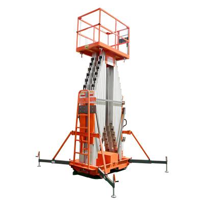 China Warehouse 150kg Semi Electric Man Lift Table Aluminum Single Mast Lift Platform for sale