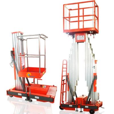 China Warehouse AC Plug And Dc Battery Dual Use Column 6m 8m 10m Aluminum Lift Single Man Lift for sale