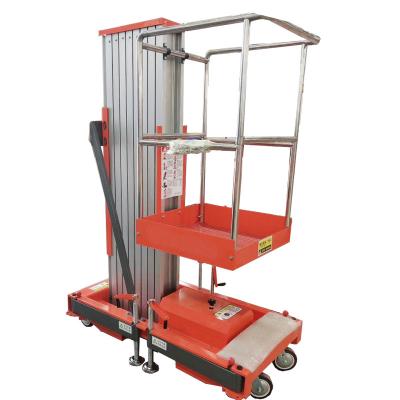 China Warehouse Aluminum Alloy Portable Vertical Hydraulic Man Lift Platform for sale