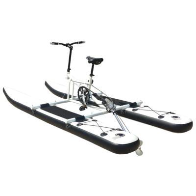 China High Quality Adult Inflatable Water Entertainment Water Bike Pedal Float Single Boats For Sale Cheap Pontoon Boats For Sale for sale