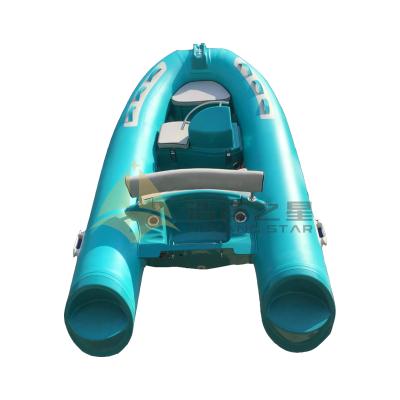 China New Design 4 Person Fiberglass Inflatable Boat With Outboard Motor for sale