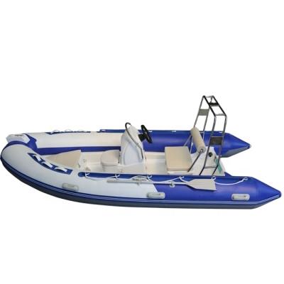 China China 430 Fiberglass CE Certificate Manufacturer Rigid Hull RIB Hypalon Inflatable Boat for sale