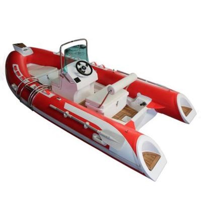 China Fiberglass 4.3M China 430 RIB Hypalon Inflatable Fiberglass Hull Boats For Sale for sale