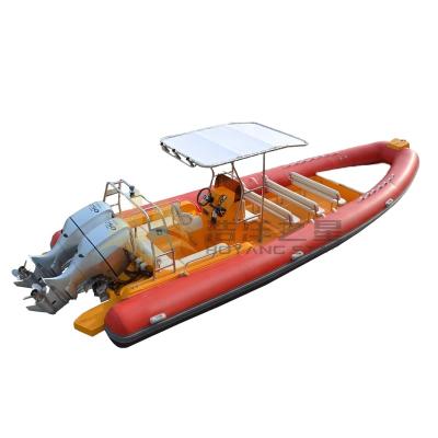 China RIB850 8.5m Fiberglass Rigid Hull Boat ORCA Hypalon Inflatable Boat for sale