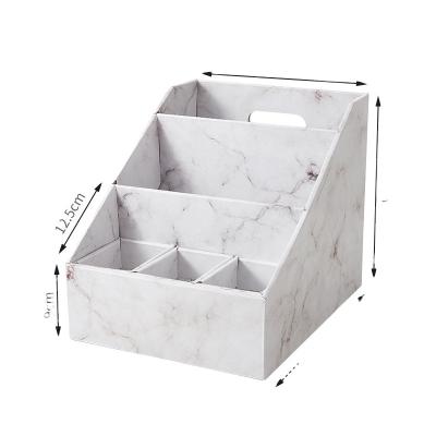 China New Style Environmentally Friendly Wrapping Paper Storage Box Marble Pattern Foldable Multifunctional Desktop Paper Holder for sale