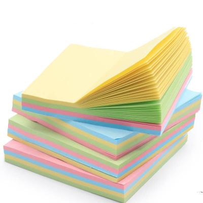 China Hot Sales Self Adhesive 3 inch*3 inch Assorted Sticky Note 4 Paper Colors Mixed Memo Pads Opp Bag Self-stick Sticky Notes for sale