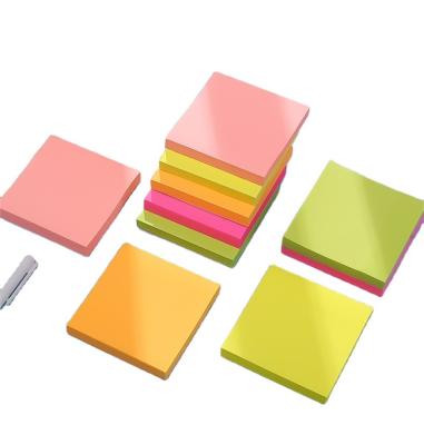 China Fluorescence Color Self Adhesive Sticky Note Pads Paper Notes Better Quality 3 Inches*3 Inches Than Notepad Square Shape for sale