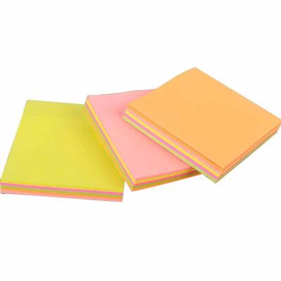 China Hot Sale Office Stationery 3 Inches*3 Inches Self Adhesive Fluorescence Mixed Color Paper Sticky Notes for sale