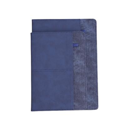 China Custom Printing Logo Printed A5 Or B5 Size High Quality PU Leather Business Office Notebook With Pocket for sale