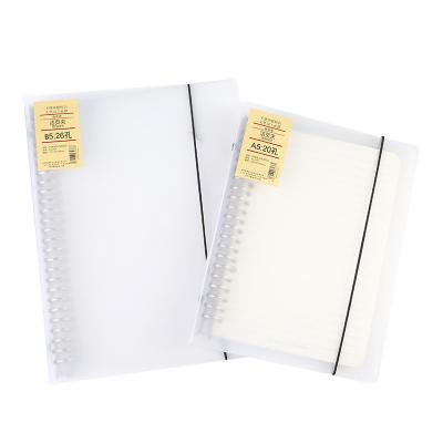 China A5 Spiral Plastic Size 60 Pages Office Polish Semi-transparent Loose-leaf Stationery PP Notebook Loose-leaf Notebook for sale