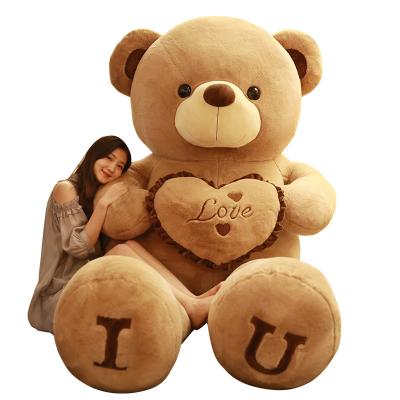 China Eco-friendly Material Manufacturer IU Feet Luxury Custom Red Heart Teddy Bear Plush Toy for sale