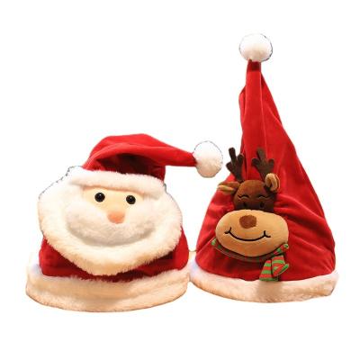 China Skin-Friendly Promotional Christmas Items Light Up Talking Hat Music Toys for sale