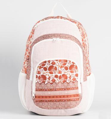 China Waterproof Durable 600D Polyester Popular Floral Prints Backpack for sale