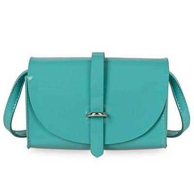 China Shiny Promotion Green PU Cross Tri - Body Bag For Ladies for sale