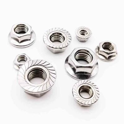 China Heavy Industry Hex Serrated Flange Nut Insert Lock Hex Nuts Stainless Steel Weld Hex Flange Nut for sale