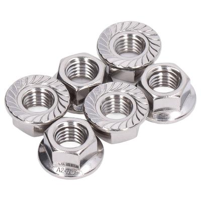 China Heavy Industry Wholesale DIN 6923 Stainless Steel Flange Nut Size Self Locking Custom Nuts Hex Flange Nut for sale