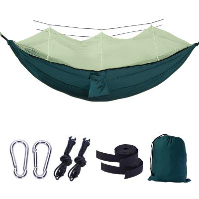 China 350KG Capacity Moq 1pc Dark Green Hammock And Army Green Net Hammock With Mosquito Net for sale