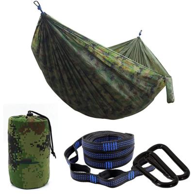 China Durable OEM Size Camouflage Camping Hammock For Travel , Portable Anti-fade Nylon Single And Double Hammock for sale