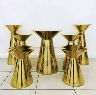 China Warm Mirrored Wedding Decoration Zenith Decoration Pillar Gold Pedestal Stand for sale