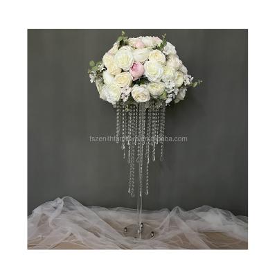 China Stainless Steel or Iron Tall Clear Wedding Party Table Decoration Flower Vases Acrylic Centerpiece Stand for sale