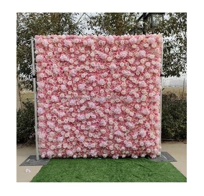 China Touch Real Nature Floral Supplies Decor 3d Rose Artificial Rose Wrap Flower Wall Panels Backdrop Flower Wall Mount for sale