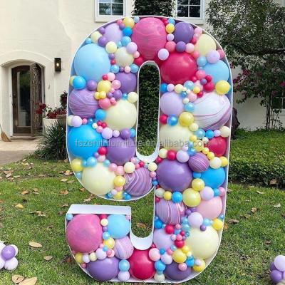 China Fashion Kids Birthday Party Balloons Mosaic Number Giant White Acrylic Letter For Decoration for sale