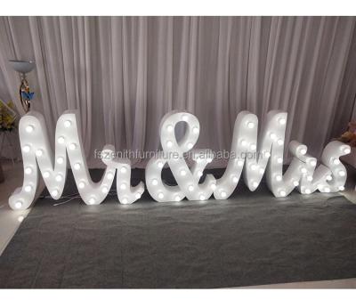 China Bridal Marquee Romantic Wedding Decoration Shower LED Light Letters Customized Mr&Mrs Backdrop Stand For Wedding Backdrops for sale