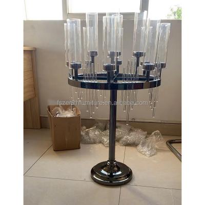 China Tall Wedding Christmas Metal Candelabra Wedding Decoration Black Tall Candle Holder for sale