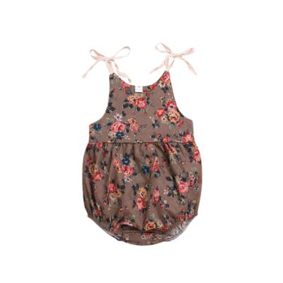 China Comfotable 2020 New Summer Baby Clothes Floral Halter Girl Triangle Romper Overalls for sale