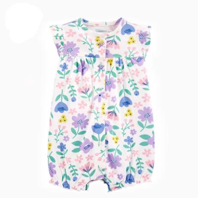 China Comfotable Summer Kids Clothes Newborn Cotton Printed Baby Romper Newborn Short Sleeve Jumpsuit for sale