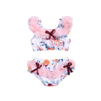 China New Anti-wrinkle Children's Clothing Set Girls Clothes Suit Summer Sleeveless Print Tops Triangle Shorts Baby Clothes 2 Pieces for sale