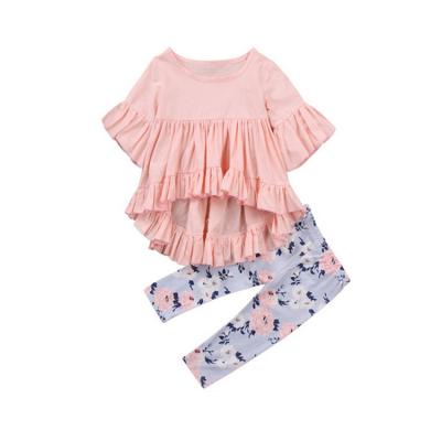 China Antibacterial Newborn Baby Clothes Baby Two-Piece Flower Printed Spring And Autumn Long-Sleeved Suit for sale