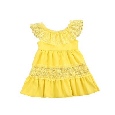 China 2020 New Children's Dresses Baby Summer Lace Pleated Girls Princess Dresses Washable for sale