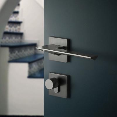 China Modern Interior Door Handles Locks Stainless Steel Black Door Locks for sale