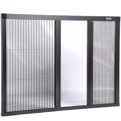 China Aluminum Alloy Waterproof Retractable Folding Screen Door With Muti Sash Opening for sale