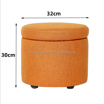 China Sustainable Modern Stool Upholstered Living Room Furniture Upholstered Ottoman Pouf With Storage for sale