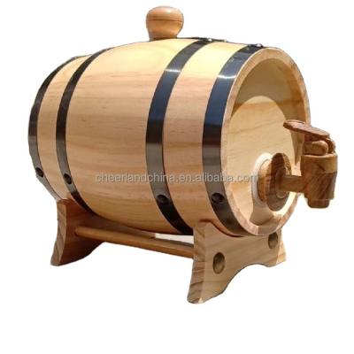 China Small Eco - Friendly Barrel Shaped Wooden Tea Storage Packaging Box Wooden Coffee Barrel for sale