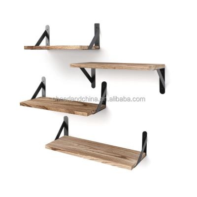 China Modern Floating Shelves Wall Mounted Set of 3, Rustic Wooden Wall Shelves for Bedroom, Bathroom, Living Room, Kitchen, Laundry Room for sale