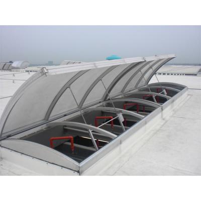 China Exterior Room Magnetic Glass Balcony Screen Round Arch Ventilation Skylight Shutters for sale