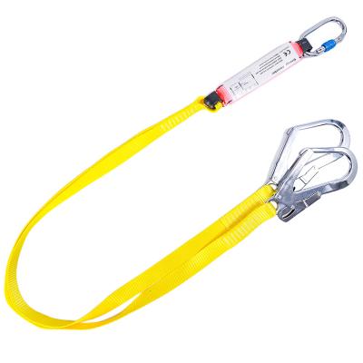 China Safety Harness GuDe Fall Protection Webbing Harness Double Rope Hook Safety Large Double With Shock Absorber for sale