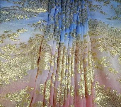 China Silk Fabric Metallic Gradient Lurex Fabric Silk Jacquard Dye Lurex Fabric for sale