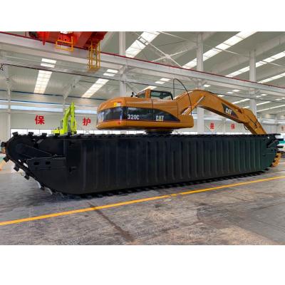 China Construction worksÂ   LC-SW21 amphibious swamp excavator /river excavator dredge boat with pontoon undercarriage for sale for sale