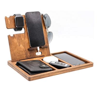 China Wholesale PORTABLE Wooden Phone Docking Stand Holder Birthday Gift For Men for sale