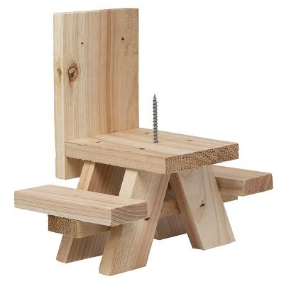 China New Farm Style Picnic Table Feeder For Squirrels With Corn Holder for sale