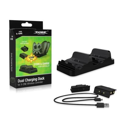 China Dual Charger Dock Charging Station For Xbox One 2 Controller With Rechargeable Batteries Pack 600mAh for sale