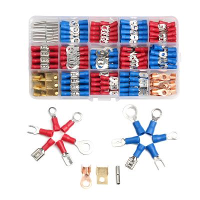 China Wire Connecting New Products 300Pcs Insulated Electrical Wire Connectors Ring Fork Spade Crimp Terminals Assembly And Non-Insulated Ring Connector for sale