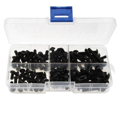 China Suitable for 170PCS Machine Hex M4 Black Hex Screw Connection Round Head 304 Stainless Steel 6 Assortment with Box Black Socket Head Screws Machine Screw for sale