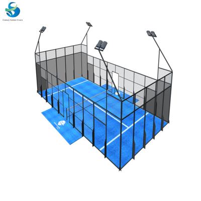 China Easy To Set Up El Wpt Pista Padel Top Professional Cancha De Padel Court Standard Panoramic Squash Court for sale