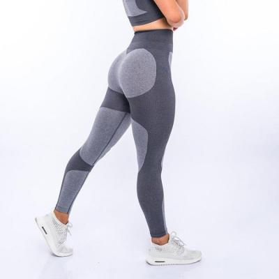 China Breathable Sports Shaping Custom Ruched Lift Up Butt Stitching Print Sports Gaiters Nylon Spandex Womens Waist Yoga Pants High Top for sale