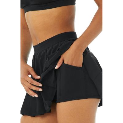 China Custom Anti-wrinkle Black Shorts OEM Logo Casual High Quality Women Skirt Shorts With Pockets for sale